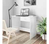 LLEZKBR Bureau de bureau en bois laqué Blanc 100 x 50 x 76 cm