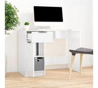LLEZKBR Bureaux de bureau en bois laqué blanc brillant 100 x 50 x 75 cm
