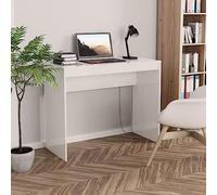 LLEZKBR Bureaux de bureau en bois laqué blanc brillant 90 x 40 x 72 cm