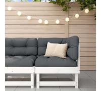 LLEZKBR Canapé d'angle avec coussins en pin massif Blanc