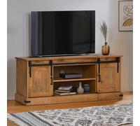 LLEZKBR Centres de divertissement et meuble TV - Meuble TV Halden 2 portes coulissantes - 150 x 40 x 60 cm - Bois massif