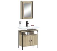 LLEZKBR Ensemble de meubles de salle de bain - 2 pièces - En chêne Sonoma - Bois d'ingénierie