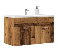 LLEZKBR Ensemble de meubles de salle de bain - Meuble lavabo de salle de bain - Bois ancien - 90 x 38,5 x 46 cm