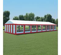 LLEZKBR Home tools-Chapiteau de jardin PVC 6 x 16 m Rouge et blanc