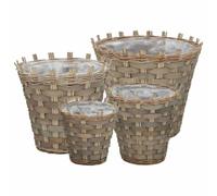 LLEZKBR Home Tools Jardinière surélevée 4 pièces en osier avec doublure en polyéthylène