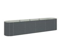 LLEZKBR Home Tools-Jardinière surélevée en acier galvanisé Gris 400 x 80 x 81 cm