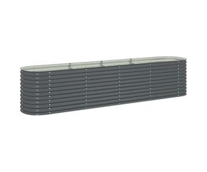 LLEZKBR Home Tools-Jardinière surélevée en acier galvanisé Gris 400 x 80 x 81 cm