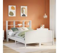 LLEZKBR Lits et accessoires, lits et cadres de lit - Bibliothèque - Lit sans matelas - Blanc - 120 x 190 cm - Petit lit double - Bois de pin massif