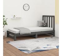 LLEZKBR Lits et accessoires - Lits et cadres de lit - Lit gigogne sans matelas - Gris - 2 x (90 x 200) cm