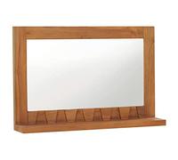 LLEZKBR Maison et jardin, décoration, miroirs, miroir mural avec étagère 60 x 12 x 40 cm en bois de teck massif
