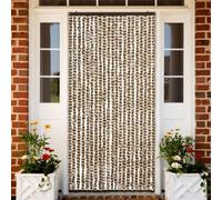 LLEZKBR Maison et jardin, décoration, traitements de fenêtre, moustiquaires, rideau anti-insectes beige et marron 90 x 220 cm chenille