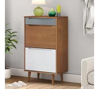 LLEZKBR Meuble à chaussures MOLDE Marron 59,5 x 35 x 103 cm Bois massif pin
