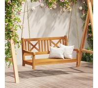 LLEZKBR Mobilier d'extérieur Balancelle de jardin en bois d'acacia massif Marron 119 x 35 x 47 cm