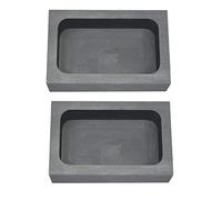 LLF Lot de 2 moules à lingot en graphite doré et argenté pour fondre, moulage, affinage, 3 kg (125 x 80 x 40 mm)