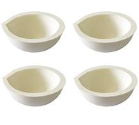 LLF Lot de 4 creusets en céramique Doré argenté 100 g