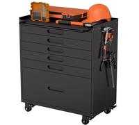 LLGWGL Armoire à outils à roulettes avec 6 tiroirs | Chariot à outils mobile en acier épais avec structure de tiroir continue et glissières à roulement à billes