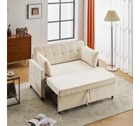 LLGWGL Canapé-lit d'angle 2 places - Mousse haute densité - 142 cm - Largeur : 174 cm - Surface de couchage jusqu'à 150 kg - Avec dossier réglable - Extensible jusqu'au lit - Beige