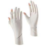 LLHCF 1 paire de mitaines de protection solaire pour écran tactile pour femme - Respirantes - Pour l'extérieur - Pour un usage quotidien, beige, taille unique