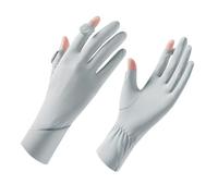 LLHCF 1 paire de mitaines de protection solaire pour écran tactile pour femme - Respirantes - Pour l'extérieur - Pour un usage quotidien, gris clair, taille unique
