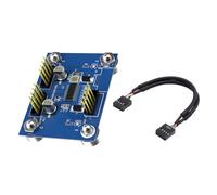 LLHCF Adaptateur convertisseur 1 à 2 USB 2.0 9 broches double canal stabilité pour ventilateur de couleur, cartes WiFi, extension du matériel PC, panneau avant, extension d'en-tête USB