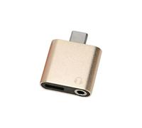 LLHCF Adaptateur de charge USB C avec convertisseur de type port audio de 3,5 mm pour une alimentation rapide et sans perte - Double port USB et adaptateur de charge