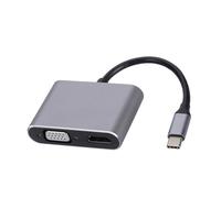 LLHCF Adaptateur USB C vers HDTV VGA en aluminium de type C vers 4K @ 30 Hz pour synchronisation du son vidéo, dissipateur de chaleur VGA