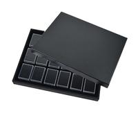LLHCF Boîte de rangement et présentoir à 18 emplacements pour bijoux et objets de collection avec couvercle de protection transparent, taille unique, Comme décrit