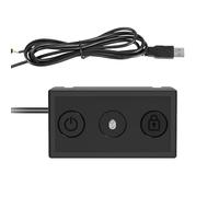 LLHCF Bouton d'alimentation d'empreintes digitales pour écran d'ordinateur de bureau, commutateurs d'alimentation, bouton hôte, alimentation avec câble USB, lecteur d'empreintes digitales USB