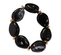 LLHCF Bracelet élastique élégant en acrylique ovale polyvalent pour toutes les tenues ovales en acrylique extensible pour femme, taille unique, Comme décrit