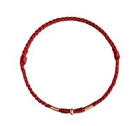 LLHCF Bracelet réglable avec perles dorées et cordon rouge pour l'amitié, tissé à la main, accessoire de Nouvel An