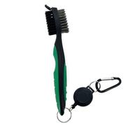 LLHCF Brosse de nettoyage double face pour club de golf avec mousqueton et rainures - Brosse de nettoyage pratique pour putters de golf