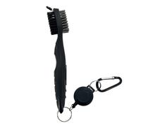 LLHCF Brosse de nettoyage double face pour club de golf avec mousqueton et rainures - Brosse de nettoyage pratique pour putters de golf