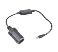 LLHCF Câble convertisseur de prise femelle de type C vers cigarette pour électronique de voiture 5 V à 20 V, tensions réglables, câble USB C
