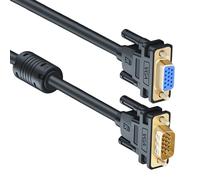 LLHCF Câble d'extension VGA mâle femelle en métal avec double anneaux pour moniteurs 150 cm/200 cm/300 cm mâle vers femelle