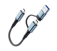LLHCF Câble répartiteur de type C 2 en 1 de 30 cm 100 W 4 K 60 Hz 10 Gbit/s pour profiter facilement de l'alimentation de la vidéo et de la transmission de données de type C