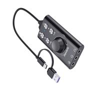 LLHCF Carte son externe USB 7.1 portable haute fidélité Changeur de voix pour diffusion en direct, conférence, appels, diffusion en direct