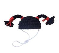 LLHCF Chapeau d'oiseau avec mentonnière réglable extensible pour hamsters en tricot amusant avec tresses verticales pour petit animal de compagnie