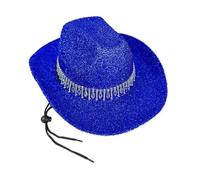 LLHCF Chapeaux de cowgirl étincelants avec strass en cristal épais pour enterrement de vie de jeune fille, chapeaux de cowgirl de mariée pour acteur, actrice, western pour femmes