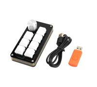 LLHCF Clavier 7 touches avec 1 bouton personnalisable pour jeux vidéo et programmation - Petit clavier macro rétroéclairé