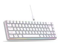 LLHCF Clavier à membrane 68 touches - Clavier miniature rétroéclairé à LED - Touches de machine à écrire - Sensation mécanique russe et anglais - Clavier mécanique de précision