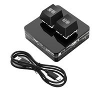 LLHCF Clavier mécanique USB léger à 2 touches avec couleur pour jeu de rythme et productivité