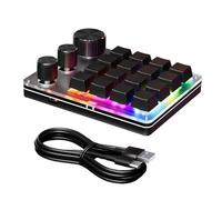 LLHCF Clavier USB programmable à 16 touches avec 3 boutons - Design mécanique - Idéal pour les jeux et le bureau