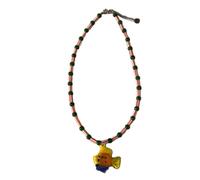 LLHCF Collier de perles exquis avec pendentif poisson en verre fait à la main, unisexe, accessoire polyvalent pour femme, accessoire de mode