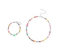 LLHCF Collier et ensemble de perles colorées en résine et argile - Accessoires de mode - Bijoux - Cadeaux pour les personnes à la mode