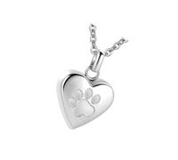 LLHCF Collier funéraire pour animal de compagnie en acier avec pendentif en forme de cœur avec chambre à cendres pour honorer les animaux de compagnie avec pendentif en forme de cœur