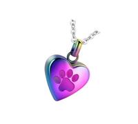 LLHCF Collier funéraire pour animal de compagnie en acier avec pendentif en forme de cœur avec chambre à cendres pour honorer les animaux de compagnie avec pendentif en forme de cœur