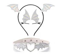 LLHCF Collier ras du cou noir foncé avec pinces à cheveux pour fête, gothique, cosplay, fête d'anniversaire