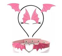 LLHCF Collier ras du cou noir foncé avec pinces à cheveux pour fête, gothique, cosplay, fête d'anniversaire