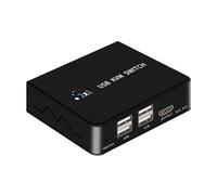 LLHCF Commutateur KVM 4K HDTV 2 en 1 Sortie HDTV USB KVM Boîtier pour 2 hôtes partagés 1 moniteur clavier imprimante bureau