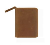 LLHCF Couvertures en cuir à fermeture éclair pour carnet de poche de 8,9 x 14,9 cm, petits blocs-notes, couverture de journal en cuir, étui de protection avec fermeture éclair